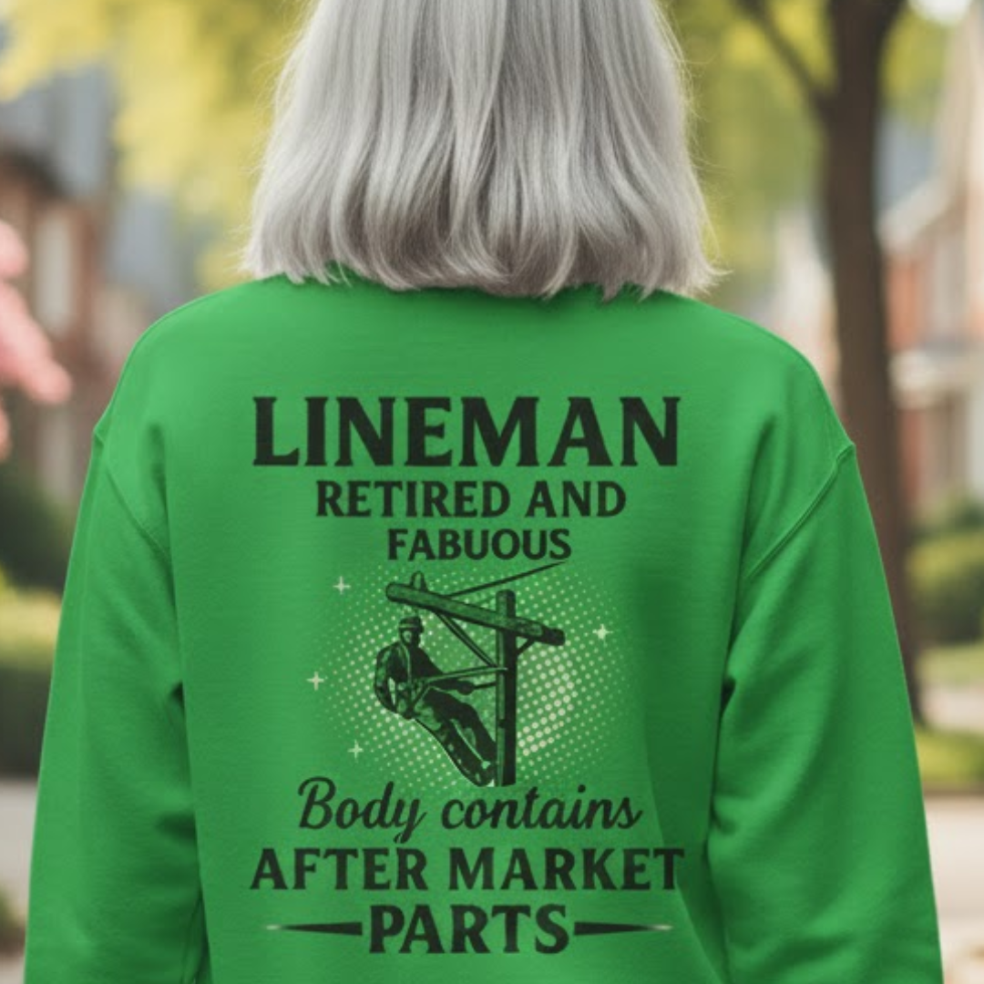 Retired And Rebuilt - Lineman Humor Premium Sweatshirt