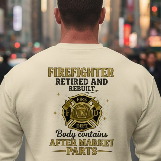 Retired And Rebuilt - Firefighter Humor Sweatshirt