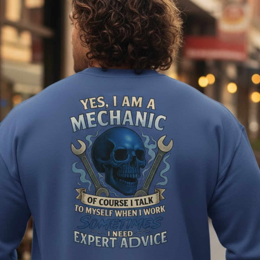 Yes I Am A Mechanic Expert Advice - Mechanic Skull Premium Sweatshirt