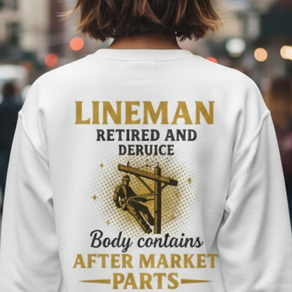 Retired And Rebuilt - Lineman Humor Premium Sweatshirt