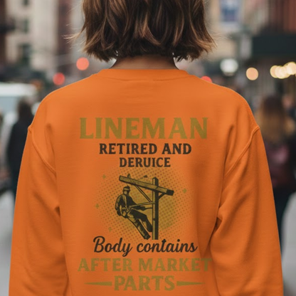 Retired And Rebuilt - Lineman Humor Premium Sweatshirt