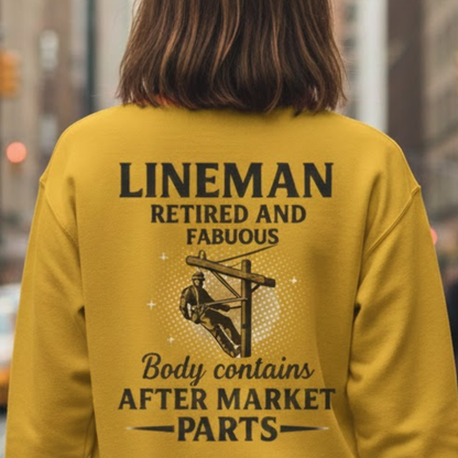 Retired And Rebuilt - Lineman Humor Premium Sweatshirt