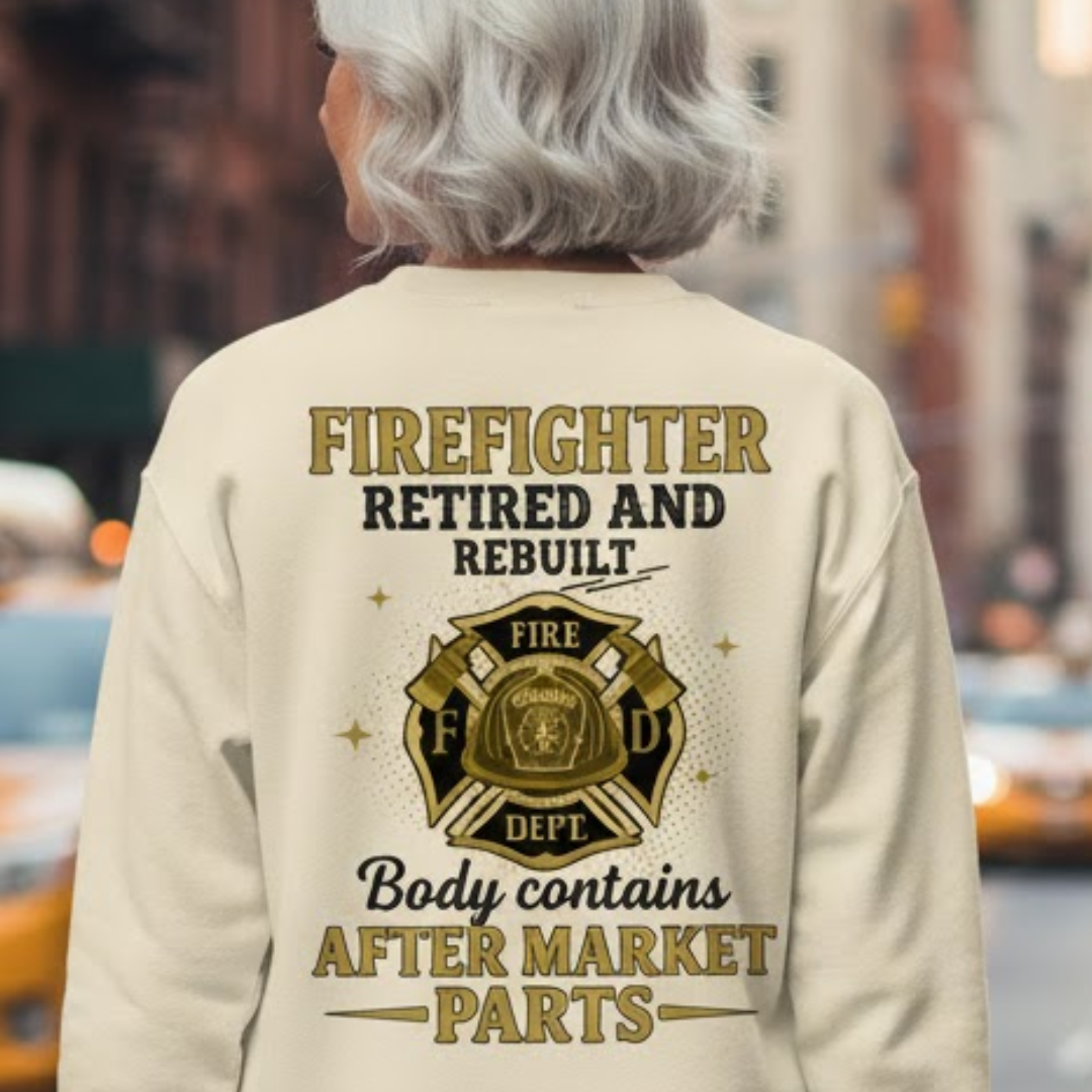 Retired And Rebuilt - Firefighter Humor Sweatshirt