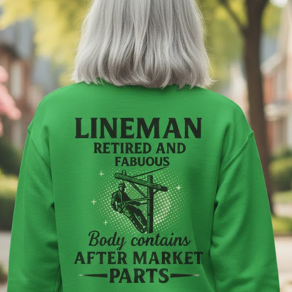 Retired And Rebuilt - Lineman Humor Premium Sweatshirt