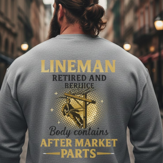 Retired And Rebuilt - Lineman Humor Premium Sweatshirt
