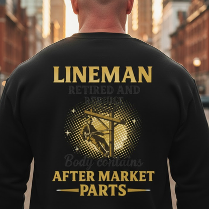 Retired And Rebuilt - Lineman Humor Premium Sweatshirt