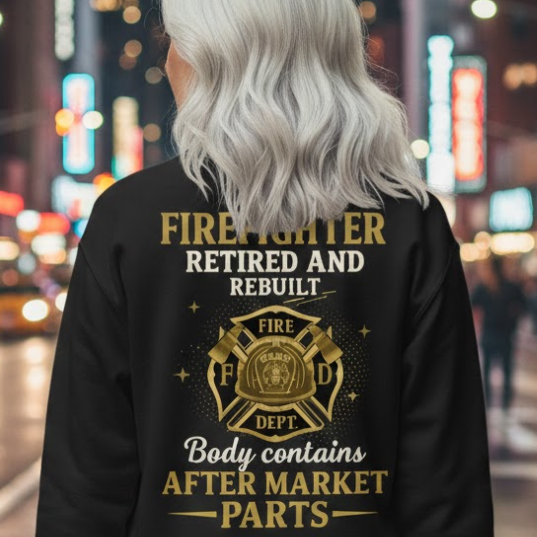 Retired And Rebuilt - Firefighter Humor Sweatshirt