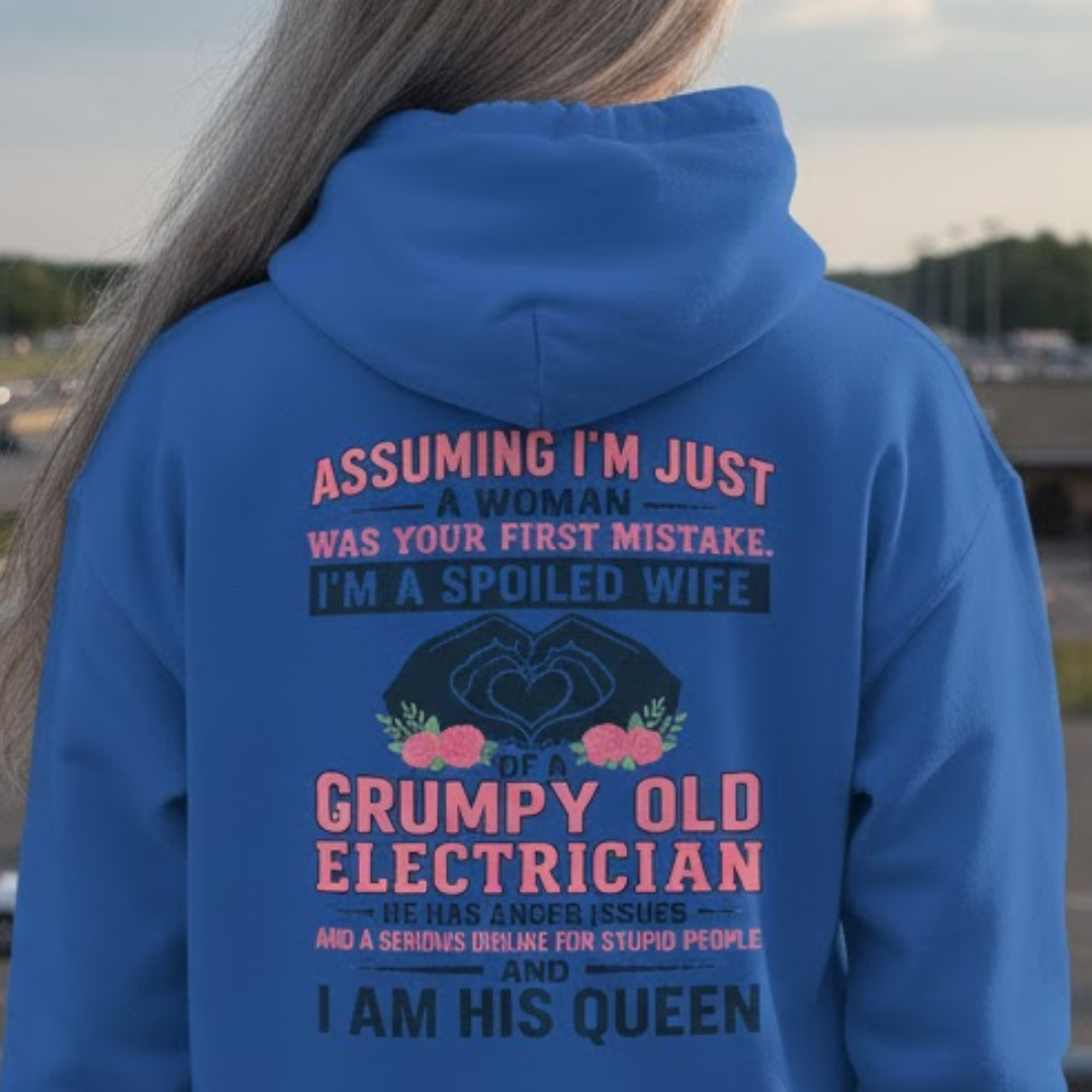 Assuming I'm Just A Woman - Electrician Wife Pride Unisex Hoodie
