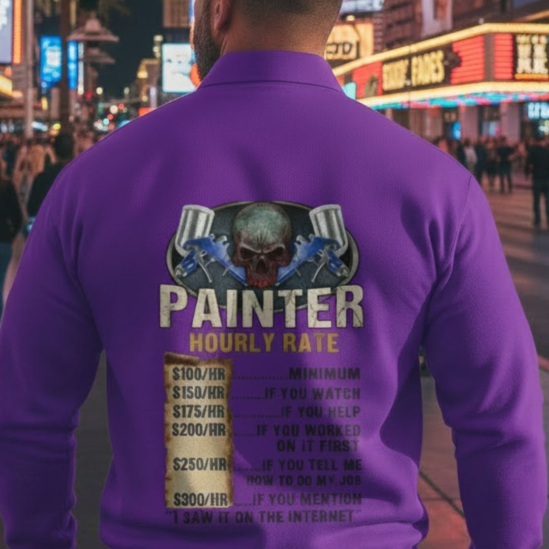 Painter Hourly Rate Skull - Painter Job Humor Premium Sweatshirt