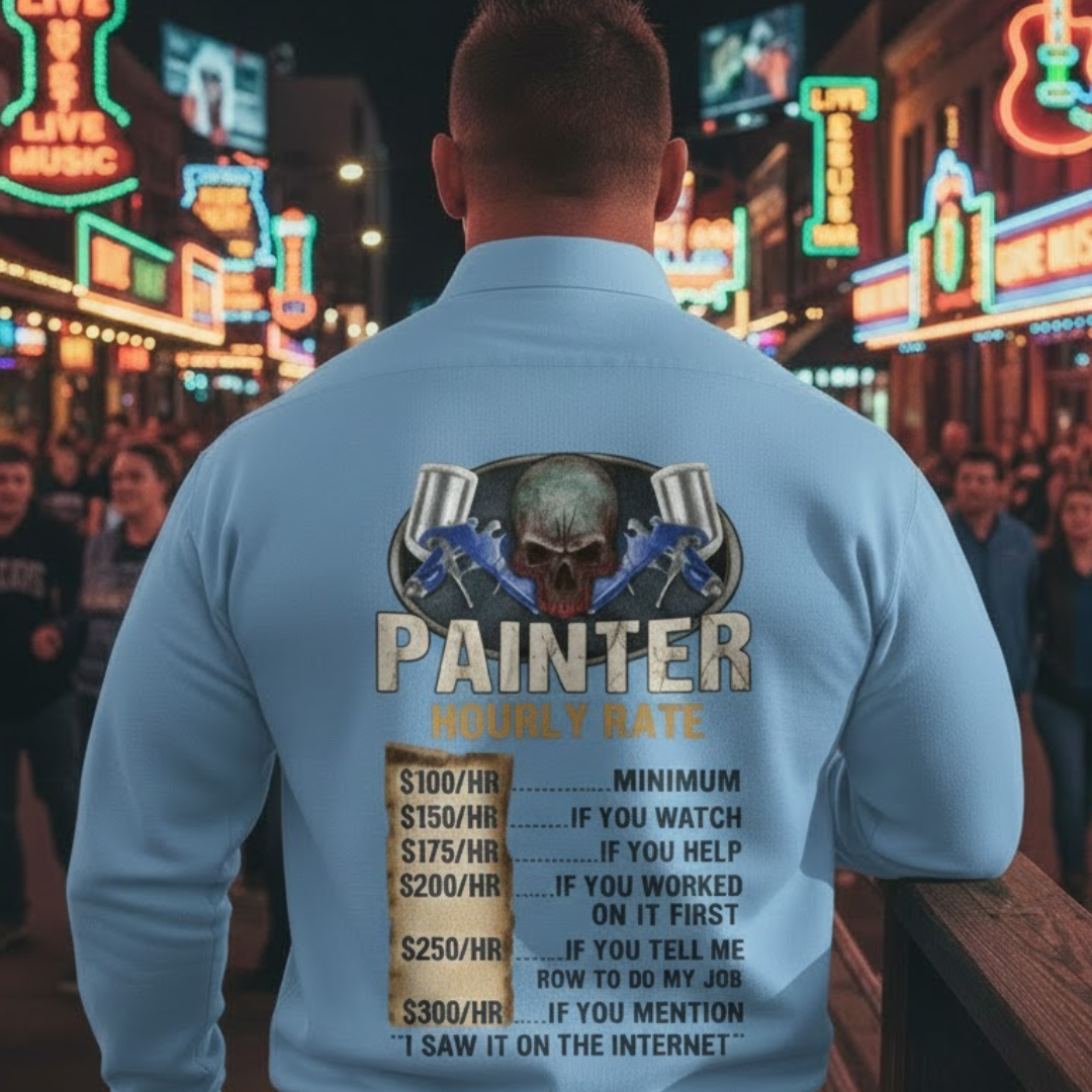 Painter Hourly Rate Skull - Painter Job Humor Premium Sweatshirt