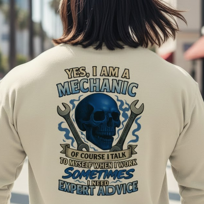 Yes I Am A Mechanic Expert Advice - Mechanic Skull Premium Sweatshirt