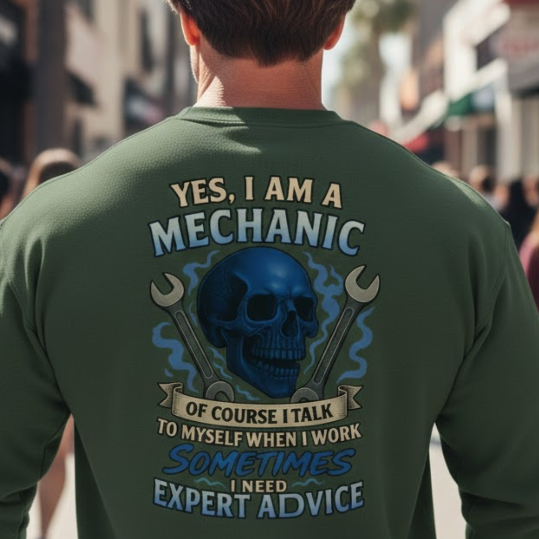 Yes I Am A Mechanic Expert Advice - Mechanic Skull Premium Sweatshirt