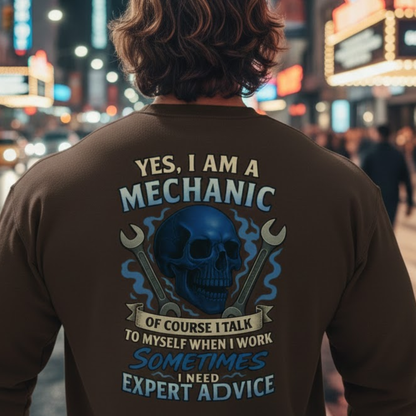 Yes I Am A Mechanic Expert Advice - Mechanic Skull Premium Sweatshirt