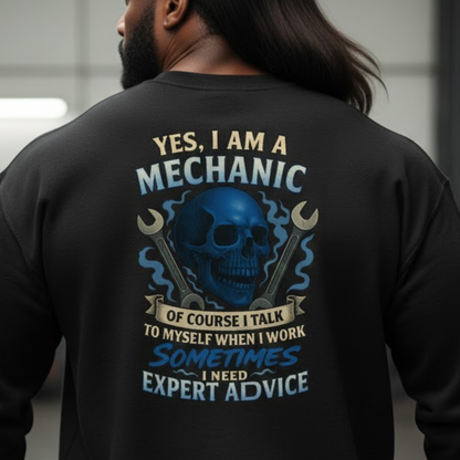 Yes I Am A Mechanic Expert Advice - Mechanic Skull Premium Sweatshirt
