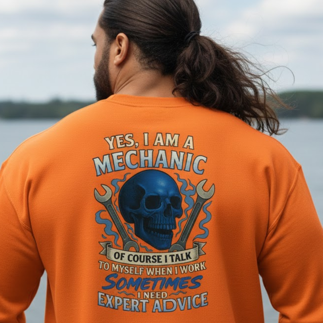 Yes I Am A Mechanic Expert Advice - Mechanic Skull Premium Sweatshirt