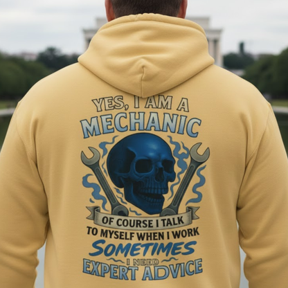 Mechanic Skull Hoodie - Yes I Am A Mechanic Expert Advice